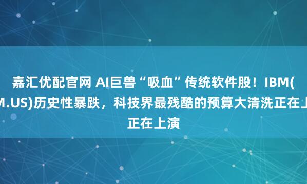 嘉汇优配官网 AI巨兽“吸血”传统软件股!IBM(IBM.US)历史性暴跌,科技界最残酷的预算大清洗正在上演